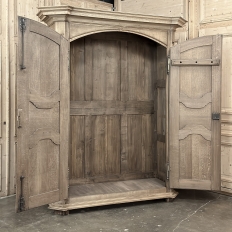 Grand 18th Century Country French Louis XIV Stripped Oak Armoire