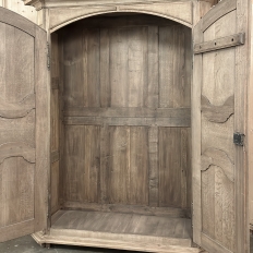 Grand 18th Century Country French Louis XIV Stripped Oak Armoire