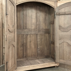 Grand 18th Century Country French Louis XIV Stripped Oak Armoire