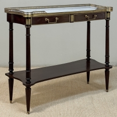 Antique French Directoire Mahogany Console with Carrara Marble Top