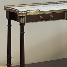 Antique French Directoire Mahogany Console with Carrara Marble Top
