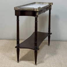 Antique French Directoire Mahogany Console with Carrara Marble Top
