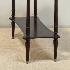 Antique French Directoire Mahogany Console with Carrara Marble Top