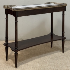 Antique French Directoire Mahogany Console with Carrara Marble Top