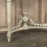 French Louis XVI Painted Demilune Console with Carrara Marble Top