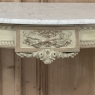 French Louis XVI Painted Demilune Console with Carrara Marble Top