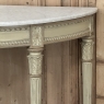 French Louis XVI Painted Demilune Console with Carrara Marble Top