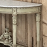 French Louis XVI Painted Demilune Console with Carrara Marble Top