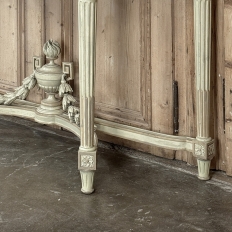 French Louis XVI Painted Demilune Console with Carrara Marble Top