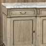 Antique French Directoire Stripped Buffet with Carrara Marble Top