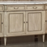 Antique French Directoire Stripped Buffet with Carrara Marble Top