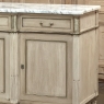 Antique French Directoire Stripped Buffet with Carrara Marble Top