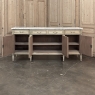 Antique French Directoire Stripped Buffet with Carrara Marble Top