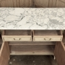 Antique French Directoire Stripped Buffet with Carrara Marble Top