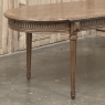 Antique French Louis XVI Oak Parquet Dining Table with Pop-Up Leaf