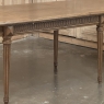 Antique French Louis XVI Oak Parquet Dining Table with Pop-Up Leaf