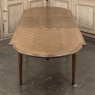 Antique French Louis XVI Oak Parquet Dining Table with Pop-Up Leaf