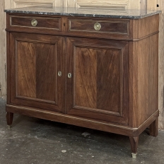 19th Century French Charles X Mahogany Marble Top Buffet