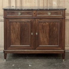 19th Century French Charles X Mahogany Marble Top Buffet
