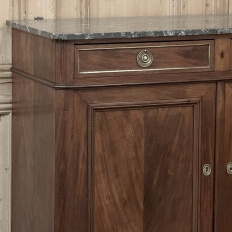 19th Century French Charles X Mahogany Marble Top Buffet