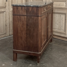 19th Century French Charles X Mahogany Marble Top Buffet