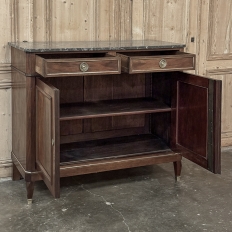 19th Century French Charles X Mahogany Marble Top Buffet
