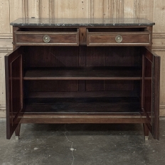 19th Century French Charles X Mahogany Marble Top Buffet