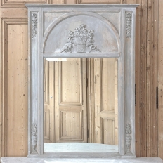 Antique French Louis XVI Painted Trumeau Mirror