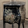 Antique French Chinoiserie Black Lacquer Bombe Commode