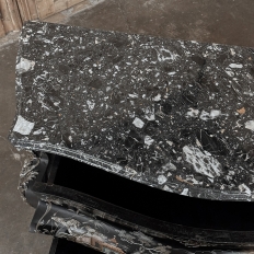 Antique French Chinoiserie Black Lacquer Bombe Commode