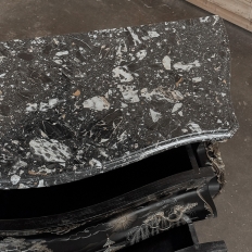 Antique French Chinoiserie Black Lacquer Bombe Commode