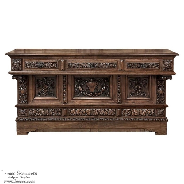 Grand Italian Renaissance Walnut Console ~ Sideboard