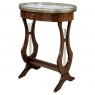 Antique French Neoclassical Oval End Table with Carrara Marble