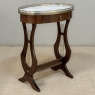 Antique French Neoclassical Oval End Table with Carrara Marble
