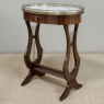 Antique French Neoclassical Oval End Table with Carrara Marble