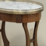 Antique French Neoclassical Oval End Table with Carrara Marble