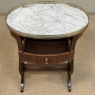 Antique French Neoclassical Oval End Table with Carrara Marble