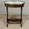 Antique French Neoclassical Oval End Table with Carrara Marble