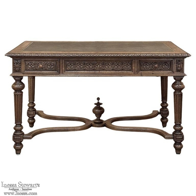 19th Century French Neoclassical Walnut Desk ~ Double Faced