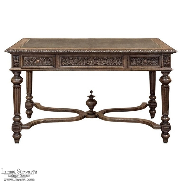 19th Century French Neoclassical Walnut Desk ~ Double Faced