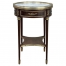19th Century French Louis XVI Mahogany Marble Top Gueridon ~ Round End Table