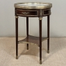 19th Century French Louis XVI Mahogany Marble Top Gueridon ~ Round End Table