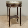19th Century French Louis XVI Mahogany Marble Top Gueridon ~ Round End Table