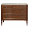 Antique French Louis XVI Mahogany Commode with Carrara Marble