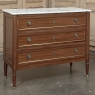 Antique French Louis XVI Mahogany Commode with Carrara Marble