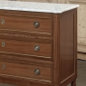 Antique French Louis XVI Mahogany Commode with Carrara Marble