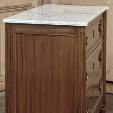 Antique French Louis XVI Mahogany Commode with Carrara Marble