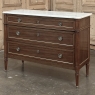 Antique French Louis XVI Mahogany Commode with Carrara Marble