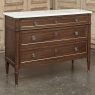 Antique French Louis XVI Mahogany Commode with Carrara Marble