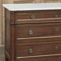 Antique French Louis XVI Mahogany Commode with Carrara Marble